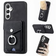 thumbnail image 1 of Funda para Samsung Galaxy A54 5g de cuero con acabado galvanizado y tarjetero (negro), 1 of 5