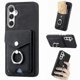 thumbnail image 1 of Funda para Samsung Galaxy A54 5g de cuero con acabado galvanizado y tarjetero (negro), 1 of 5