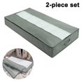 thumbnail image 1 of 2 Pack Underbed Storage Bag Organizer , With High Density Handles And 1 Clear Window, Sturdy Oxford Fabric Blanket Comforter Storage, 1 of 5