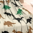 thumbnail image 3 of Beige Cartoon Dinosaurs Silhouettes Pattern Blanket,Comfortable Soft Flannel Throw Blanket,All Season,Warm Lightweight Blankets for Sofa Bed Couch Living Room Chair,30"x40", 3 of 4
