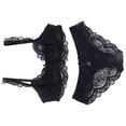 thumbnail image 4 of Bragas de sujetador de encaje para mujer, ultrafinas, ahuecadas, encantadoras, atractivas, transpirables, conjunto de ropa interior negro 80D, 4 of 14