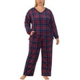 thumbnail image 5 of Nautica Womens Pajamas - Cozy Silky Fleece - 2 Piece Long Sleeve Winter Sleepwear Set for Women (Celebrate Plaid/Large), 5 of 6