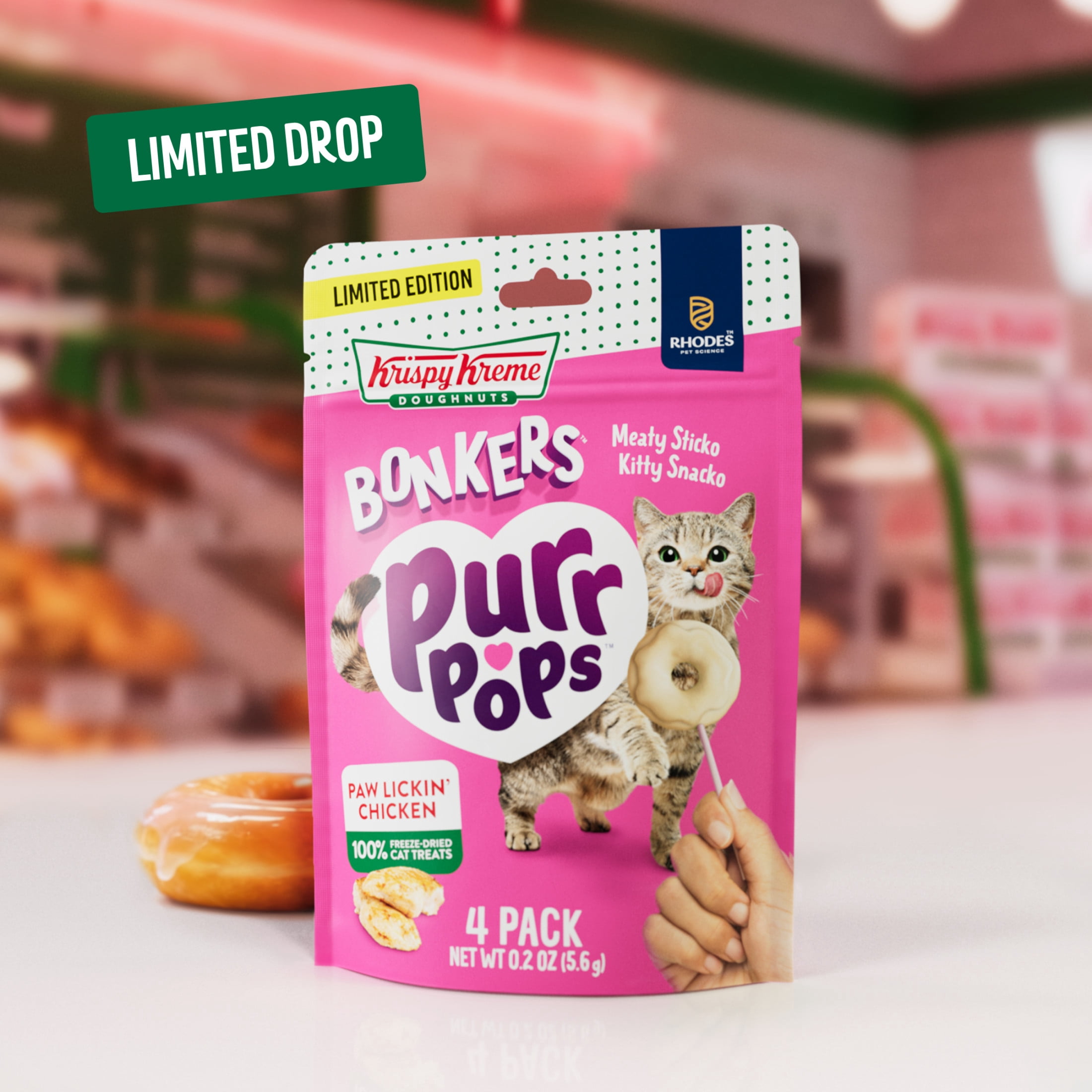 BONKERS Purrpops Krispy Kreme Limited-Edition Freeze-Dried Chicken
