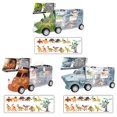 thumbnail image 2 of Juego de juguetes de dinosaurios para niños, Mini dinosaurio lindo y divertido, figura de juguete, coche de transporte de dinosaurios, 2 of 8