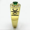 thumbnail image 4 of IP Gold(Ion Plating) Stainless Steel Ring with Synthetic Synthetic Glass in Emerald for Women Emerald Stone Color Style TK764 Size 13, 4 of 4