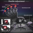 thumbnail image 4 of Hoffree Massage Gaming Chair with Bluetooth Speaker and RGB LED Lights, Ergonomic Video Game Chair High Back Swivel Office Recliner  Chair with Adjustable Footrest, Headrest and Lumbar Support, 4 of 8
