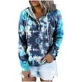 thumbnail image 1 of Sudaderas con capucha y cuello vuelto para mujer, sudaderas con estampado de manga larga, suéteres, Tops con cordón Fridja  FKASFK5017, 1 of 8