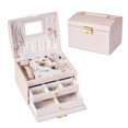 thumbnail image 1 of Women's Jewelry Box, Senior Pu Leather, 3 Layer Medium Sized Jewelry Storage Box With Lock. Portable, 1 of 5
