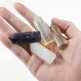 thumbnail image 5 of Unique Bargains 4 Pcs Palm Stone Faux Crystal Column Stone Carved Pocket Palm Stone Yellow White Quartz for Stress Relax, 5 of 7