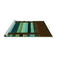 thumbnail image 2 of Ahgly Company Machine Washable Indoor Rectangle Abstract Turquoise Blue Contemporary Area Rugs, 6' x 9', 2 of 4