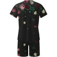 thumbnail image 5 of Xysaqa Casual Sport Short Sets for Men, Two Piece Summer Suit Floral Printed Crew Neck Short Sleeve Tee Shirts with Short Sweatpants Set M-5XL, 5 of 5