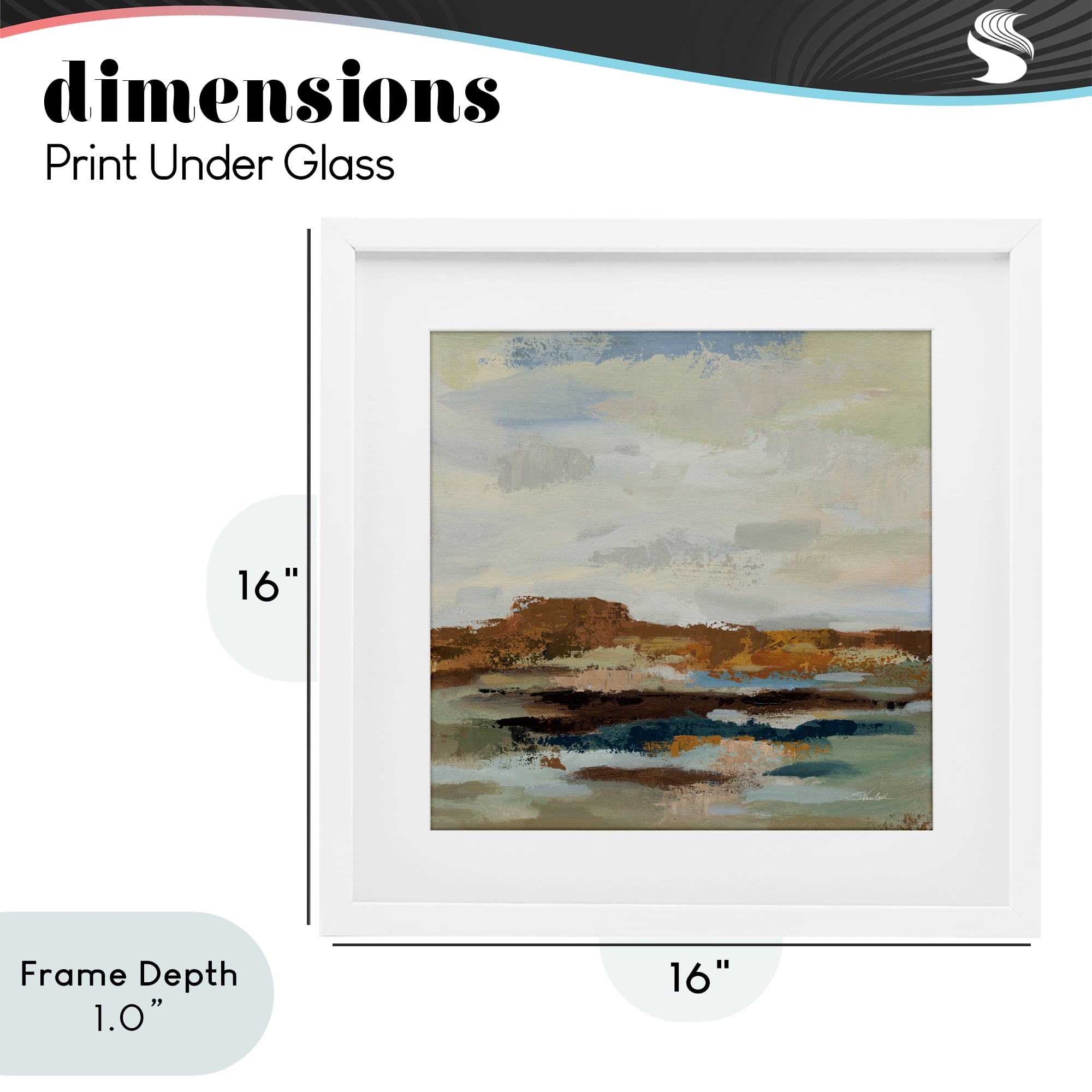 Stupell Industries American West Abstract White Framed Print Under Glass, design by Silvia Vassileva