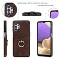 thumbnail image 4 of Nalacover for Samsung Galaxy A32 5G 6.5 inch Wallet Back Case,Luxury PU Leather Soft TPU Anti-Drop Shockproof Two Card Slots with Finger Ring Holder Kickstand Ultra Slim Phone Cover.Coffee, 4 of 8
