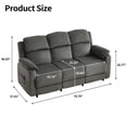 thumbnail image 2 of Bonzy Home Electric 3-Seat Recliner Sofa Set— Power Electric Recliner Chair with Remote Control & Side Pockets, Compact Home Theater Seating for Small Spaces, Gray, 2 of 9