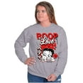 thumbnail image 3 of Cool Kanji Style Betty Boop Love Women Crewneck Sweatshirt Brisco Brands X, 3 of 6