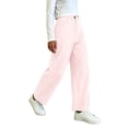 thumbnail image 6 of Edvintorg Women's Pants Striped Loose Elastic Waisted Casual Wide Leg Trousers with Pockets Plus Size Fashion Womens Clothing Pink S, 6 of 8