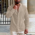 thumbnail image 6 of Tdoqot Mens Linen Shirts Long Sleeve- Button Down V-Neck Casual Summer Beach Shirts Khaki Size L, 6 of 9