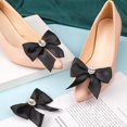 thumbnail image 4 of 2 Pair Shoe Clips Black Bowknot Heel Buckle Ribbon Big Detachable Shoe Buckles Clips Wedding Bridal Shoe Buckle Shoe Charms Decoration for DIY Heels Flats Boots Sandals, 4 of 9