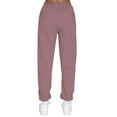 thumbnail image 3 of Gomelly Ladies Bottoms Tapered Leg Sweatpants Casual Sports Pants Women Comfy Jogging Trousers High Waisted Purple Pink S, 3 of 4