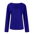 thumbnail image 6 of LISTHA Long Sleeve Shirts for Women Dressy Pleated Blouses Crew Neck Fashion Tops 2025 Casual Tunic Tops Blue 3L, 6 of 6