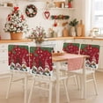 thumbnail image 2 of Christmas Snowman Chair Covers Set of 1 Pine Christmas Tree Snowflakes Red Chair Back Covers Stretch Removable Washable Slipcovers Protector for Dining Room Kitchen Party Decor, 2 of 5