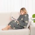 thumbnail image 4 of Cute Pug Puppies Blanket Hoodies for Kids 6-13YR Oversize Wearable Blanket Hoodies for Boys Girls Teens, 4 of 7