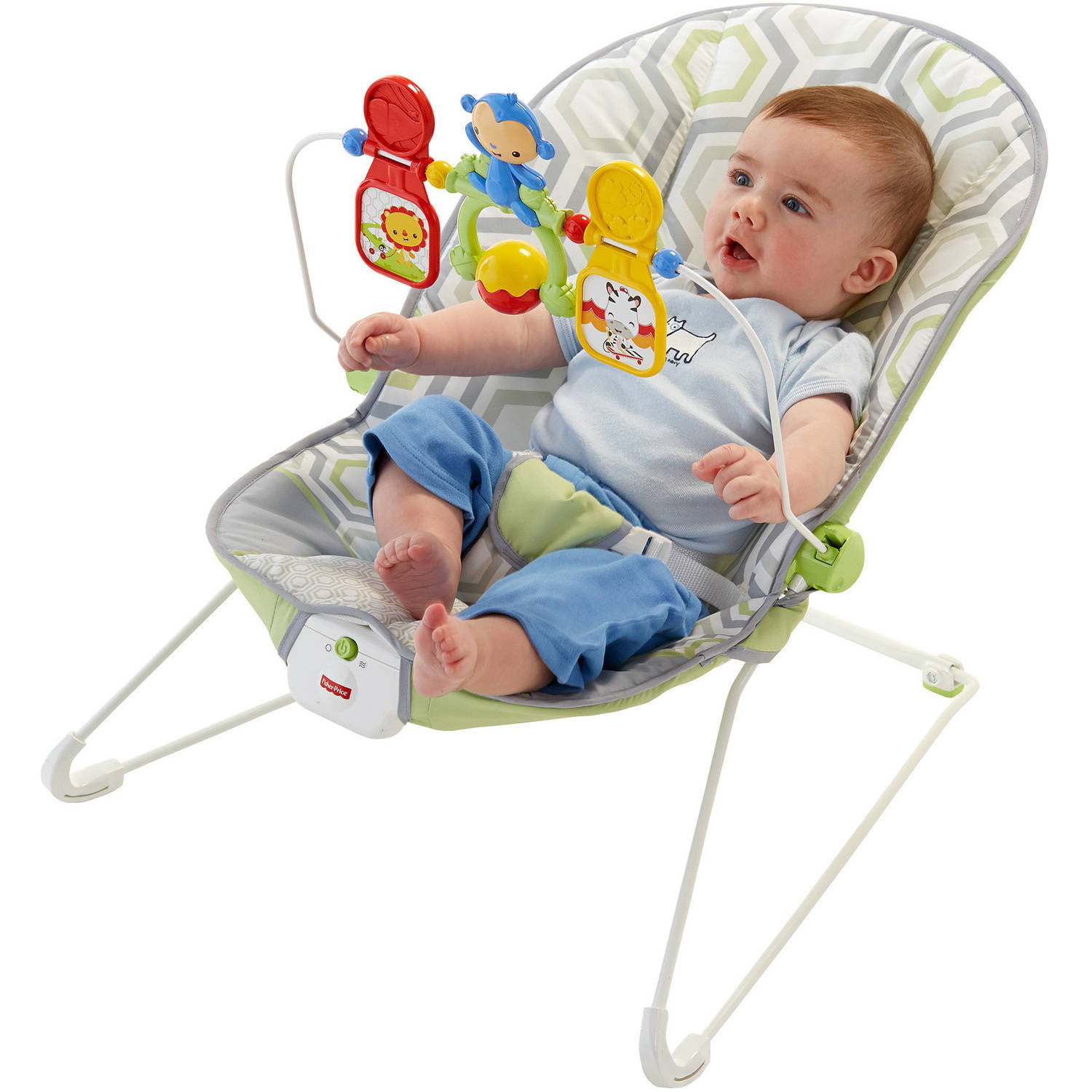 Fisher Price Bouncer Geo Meadow With Removable Toy Bar Walmart Com