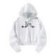 thumbnail image 3 of Sudadera con capucha corta para mujer, sudadera blanca con estilo, Jersey sencillo, Tops, ropa de calle para oficina, Camping, desplazamientos Blanco, 3 of 10