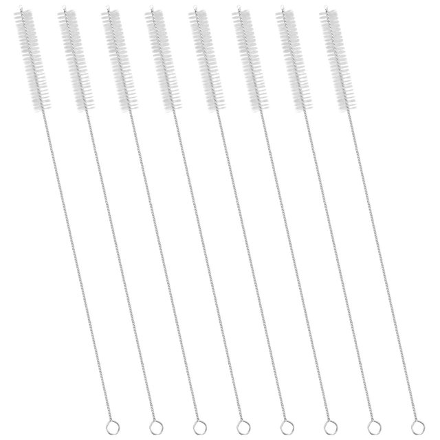 Gfdesign Juego De Cepillos De Limpieza Para Pajitas, 12.0 In, Extralargos, 0.472 In, Extra Anchos, Cerdas De Nailon, Mango De Acero Inoxidable, 12.0 X 1.2 In, Juego De 8