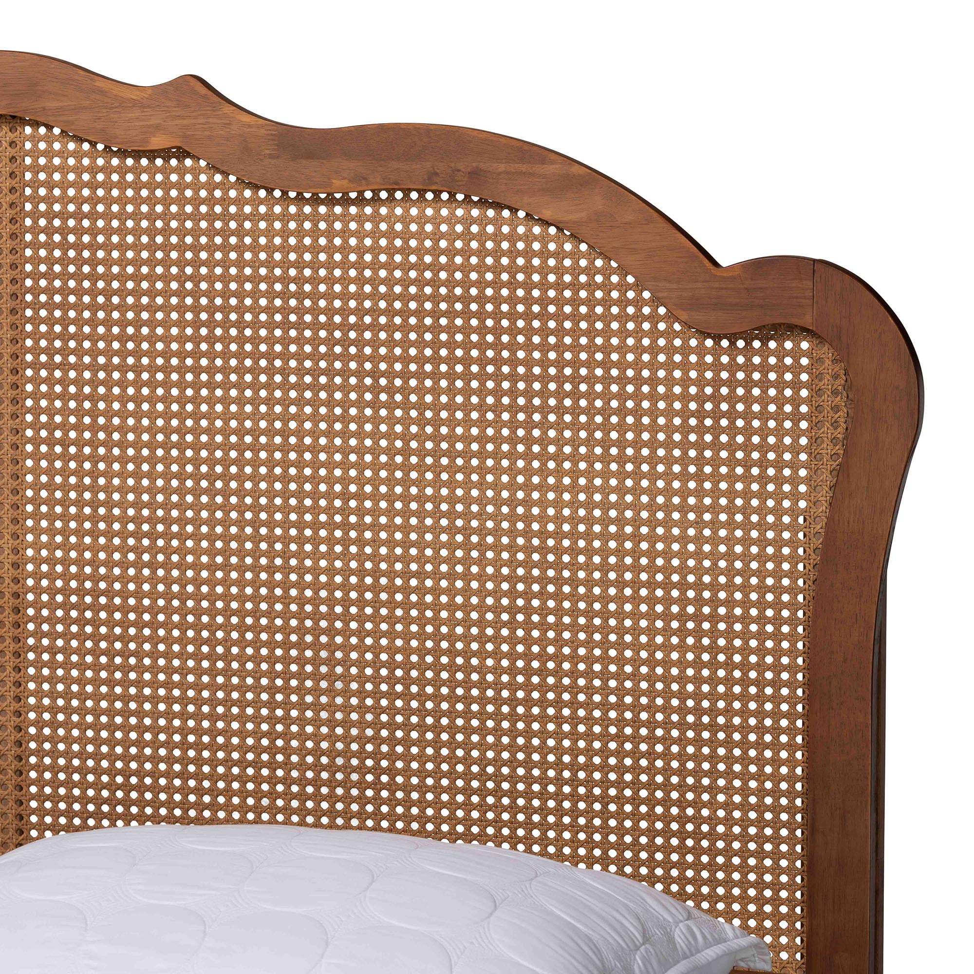 Baxton Studio Aithan Mid-Century Platform Bed, King, Walnut Brown
