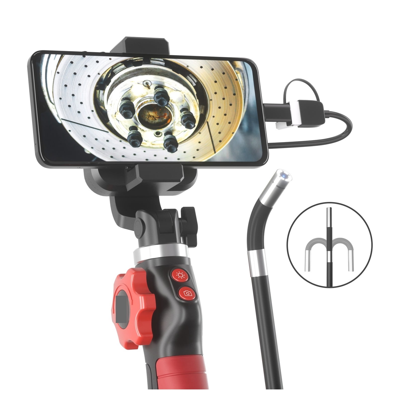 2MP 1080P 2Way Articulate 180Degree Rotation Steering Industrial Endoscope For Smart Phone Inspection Microscope Camera for Measurement