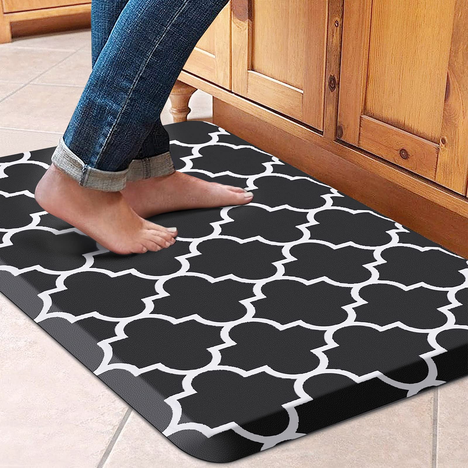 Sanmadrola Kitchen Rugs Cushioned Anti-Fatigue Runner Rug 0.75'' Thick  Waterproof Non-Slip Kitchen Mats Heavy Duty PVC Comfort Foam Rug for  Kitchen