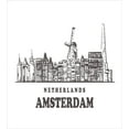 thumbnail image 3 of Amsterdam Duvet Cover Set, Netherlands Calligraphy and Horizontal City Skyline on a Plain Background, Decorative 3 Piece Bedding Set with 2 Pillow Shams, King Size, Dark Taupe White, by Ambesonne, 3 of 3