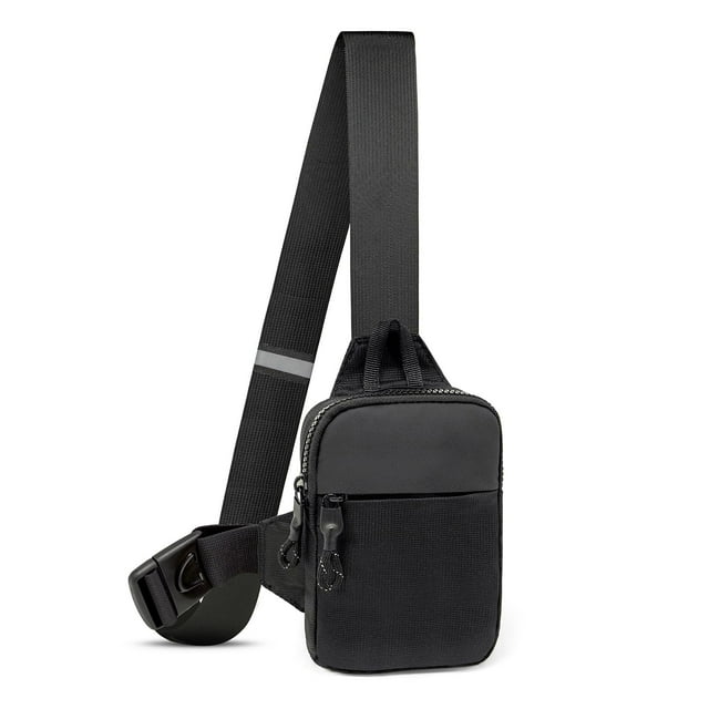Bandolera LKEX Mini para hombre y mujer, impermeable, nailon, color negro
