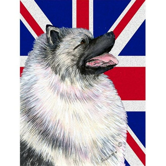 Keeshond With English Union Jack British Flag Flag Garden Size