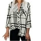 thumbnail image 2 of Puntoco Blusa con estampado de cuadros de manga larga con botones sueltos para mujer Puntoco Puntoco-4628, 2 of 6
