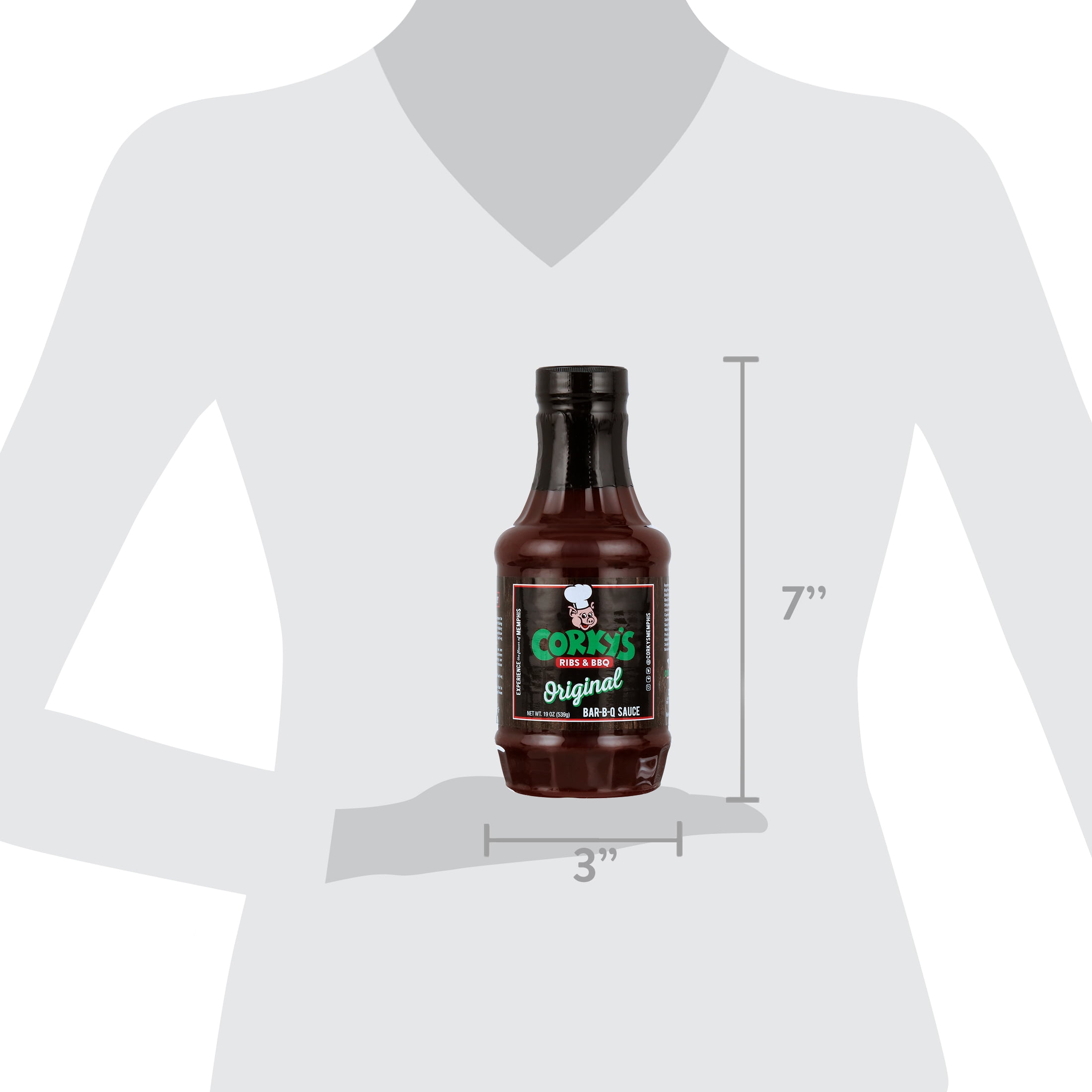 (6 pack) Corky's Original Recipe Memphis' Own Bar-B-Q Sauce, 18 oz