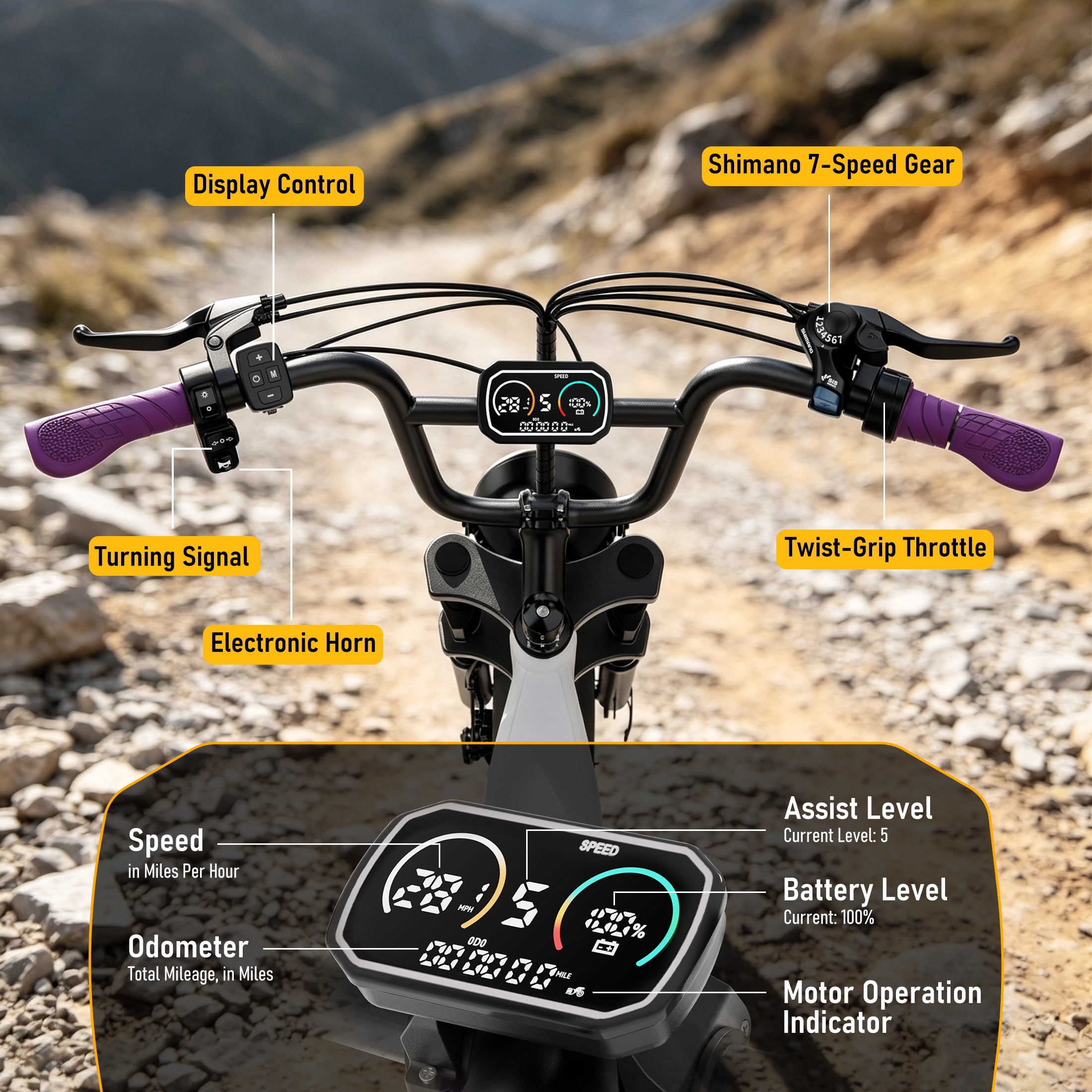 AMYET G60 Electric Bike for Adults, 1000W Peak 1500W, 48V 20Ah, 20"x4" Fat Tire E Mountain Bike, UL2849