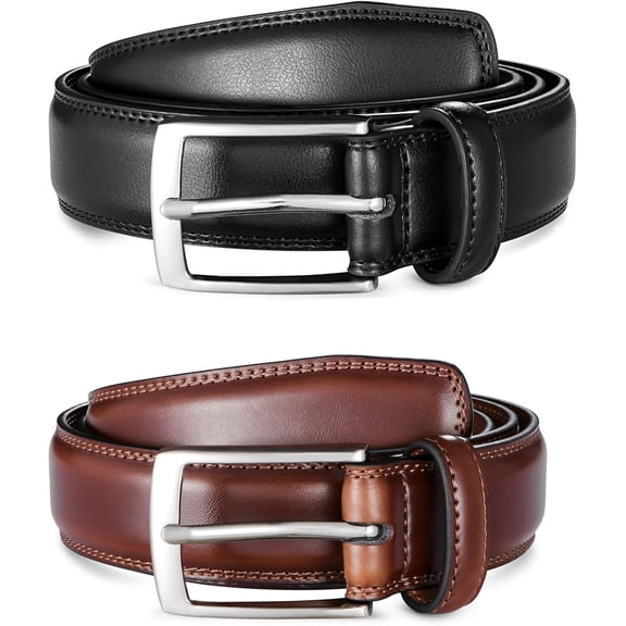 Men's Leather Dress Belt 2Pack, Handmade, Genuine Leather, Fashion & Classic Designs