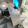 thumbnail image 3 of Furmax L Shaped Desk Corner Office Desk Computer Desk with Storage Cabinet & Drawers, Gray, 3 of 7