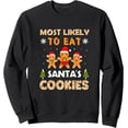 thumbnail image 1 of Most Likely To Eat Cookies - Sudadera de Navidad con cita divertida, 1 of 5