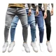 thumbnail image 4 of Jeans De Hombre Ajustados Casuales Elásticos De Color Liso, 4 of 5