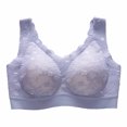 thumbnail image 2 of Lilgiuy Women's Seamless Lace Latex Sports Bra Comfortable Breathable Base Top Underwear，Blue，M Dresses for 2022, 2 of 3
