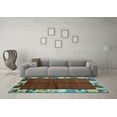 thumbnail image 3 of Ahgly Company Indoor Round Abstract Light Blue Contemporary Area Rugs, 4' Round, 3 of 4