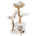 thumbnail image 4 of Bingirl 43inch Modern Natural Wood Cat Tree with Large Basket and Scratching Posts, 4 of 6