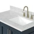 thumbnail image 3 of Ariel Stafford 37 Inch Single Right Offset Rectangle Sink Vanity With Carrara White Marble Countertop W/0.75" Edge In Midnight Blue, 3 of 9