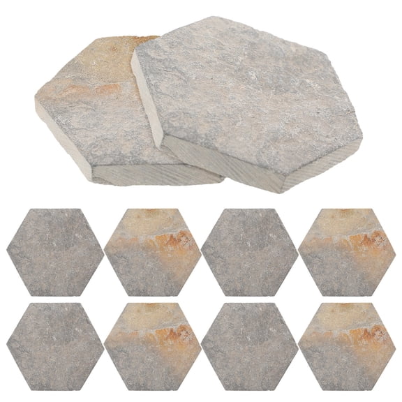 IBASETOY 10Pcs Natural Rock Slice Aquarium Decor for Turtle Terrarium Reptile Tank Landscaping and Basking Platform