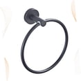 thumbnail image 5 of Wall-Mounted Towel Ring Bath Towel Ring Towel Hanging Rings Bathroom Towel Ring Towel Hooks for Bathrooms Hand Towel Holder Black Towel Hook Decorative Hooks Stainless Steel Metal, 5 of 5