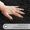 thumbnail image 5 of Bathroom Rug Mat, Non Slip Quick Dry Bath Mats, Extra Thick and Super Absorbent Bath Rugs, Luxury Microfiber Chenille Plush Fluffy Washable Soft Shower Carpet for Floor, 24" x 17", Black, 5 of 6