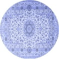 thumbnail image 1 of Ahgly Company Indoor Round Medallion Blue Traditional Area Rugs, 6' Round, 1 of 4